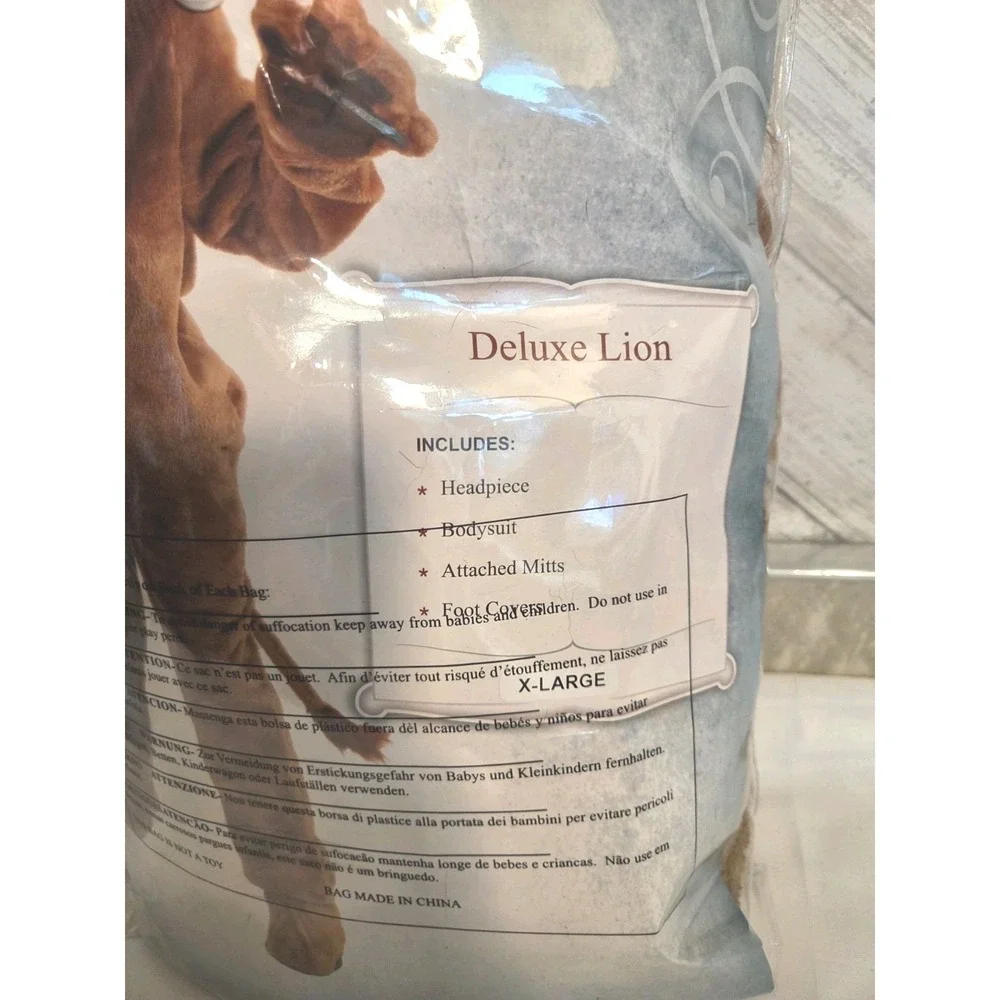Deluxe Kids Lion Costume Boys Girls Animal Big Cat Halloween  Extra Large 14/16